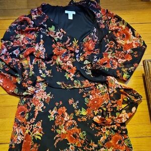 London Times Size 12 Faux Wrap Dress